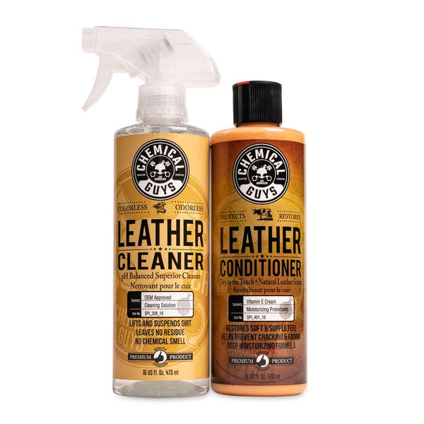 Chemical Guys Leather Cleaner & Conditioner Complete Leather Care Kit