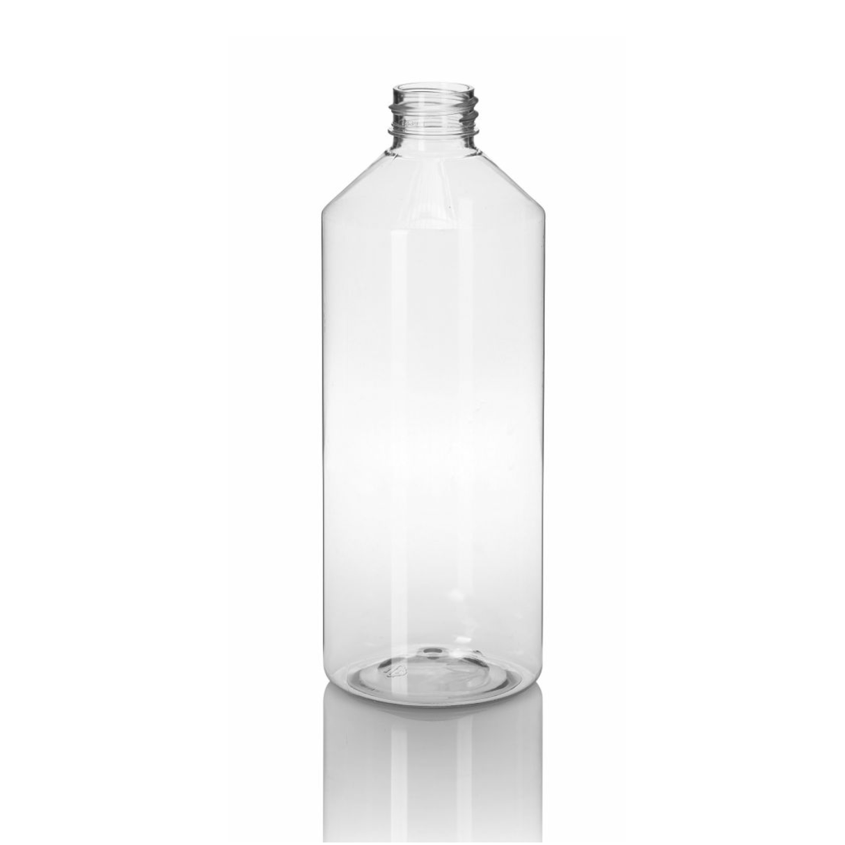 500ml Clear PET Plastic Round Bottle 28mm Neck (30% PCR) + FREE LIDS