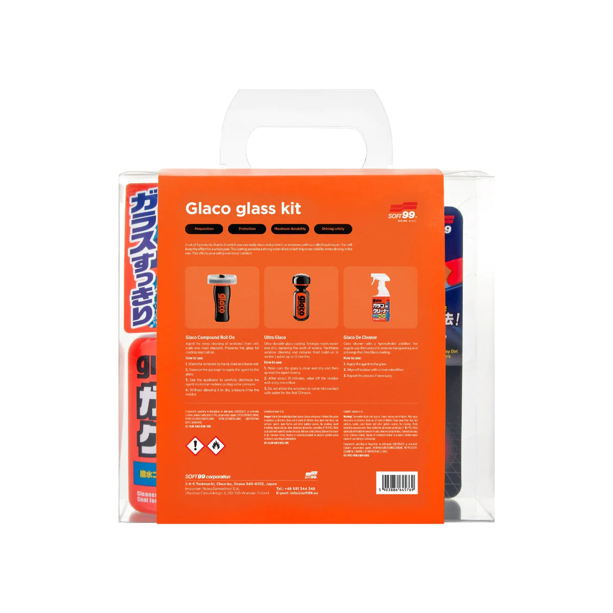 SOFT99 3 Piece Ultra Glaco Glass Protection Kit