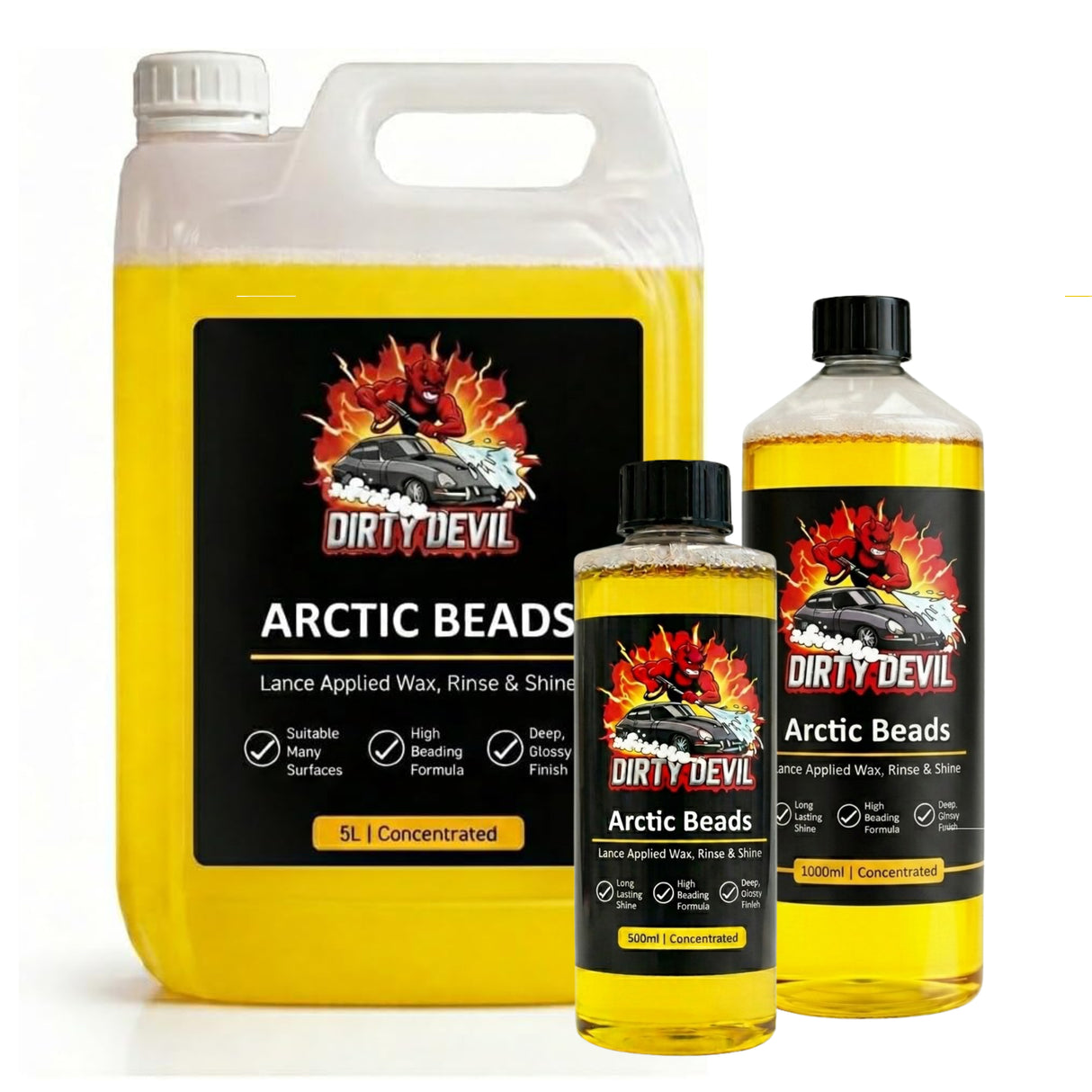 DIRTY DEVIL Arctic Beads - Lance Applied Hydrophobic Wax Coating & Drying Aid