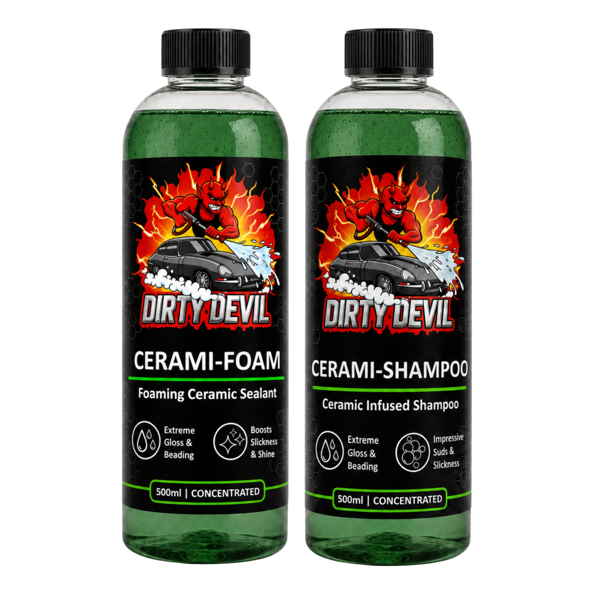 DIRTY DEVIL 2 Piece Cerami-Kit 500ml - Cerami-Shampoo & Cerami-Foam
