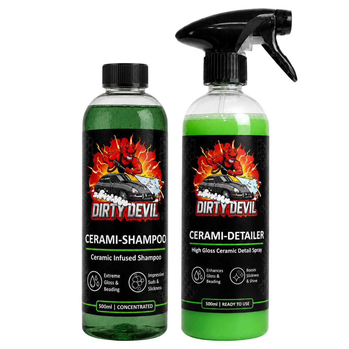 DIRTY DEVIL 2 Piece Cerami-Kit 500ml - Cerami-Shampoo & Cerami-Detailer