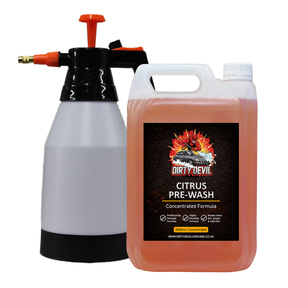 DIRTY DEVIL Citrus Pre Wash + 1.5L Pressure Sprayer