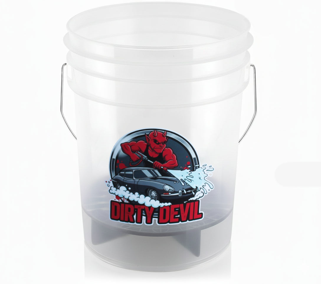 DIRTY DEVIL Clear Wash Bucket 20L & Grit Guard + FREE WASH MITT