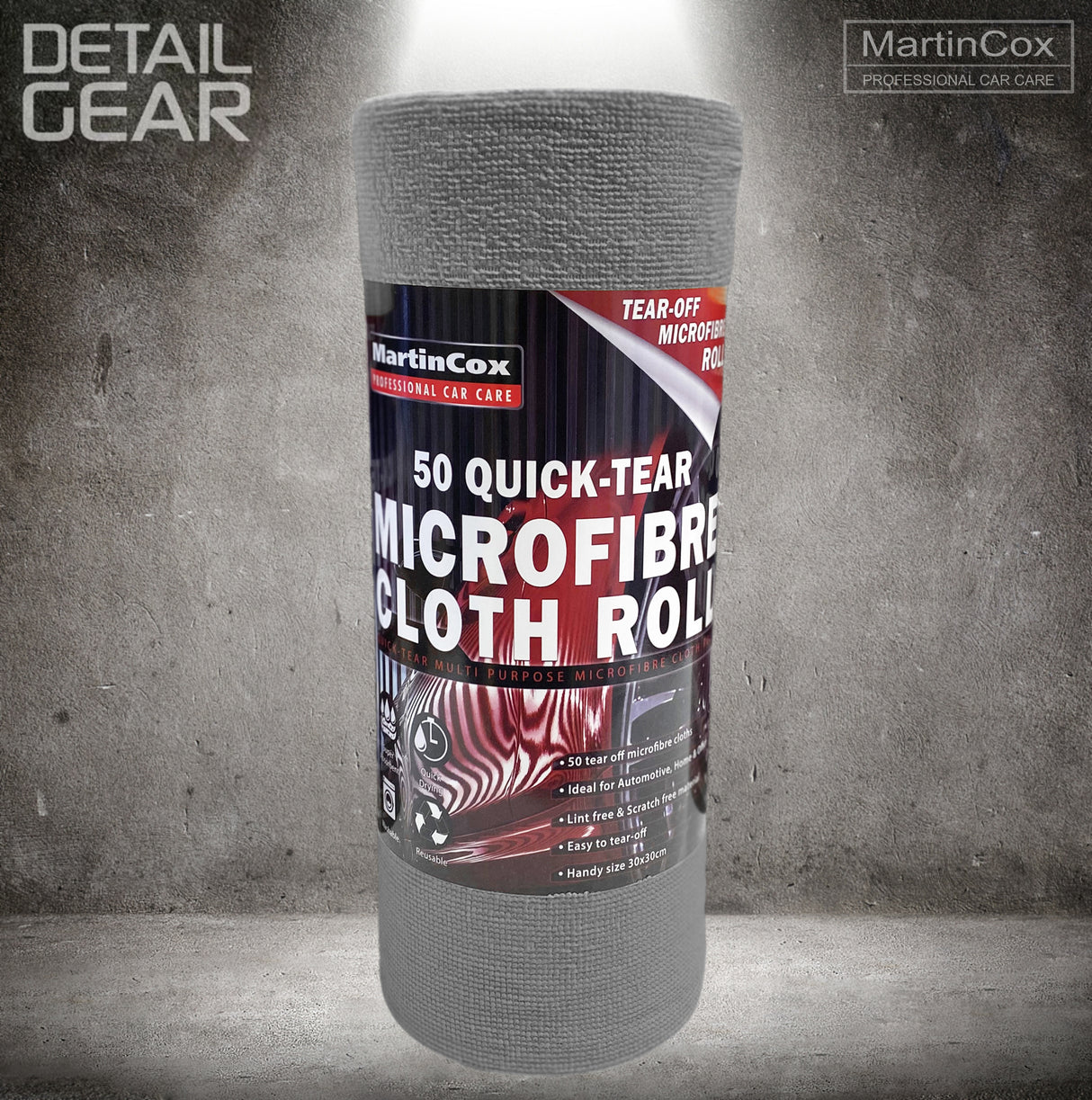 Martin Cox GREY Quick Tear Microfibre Cloth Roll - 50