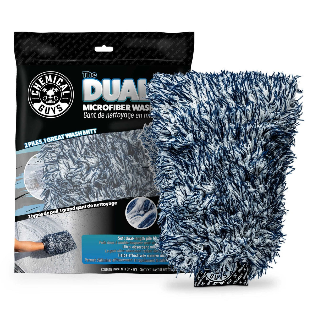 Chemical Guys Dually Wash Mitt Glove - Wet & Dry Use, Dual Face Design
