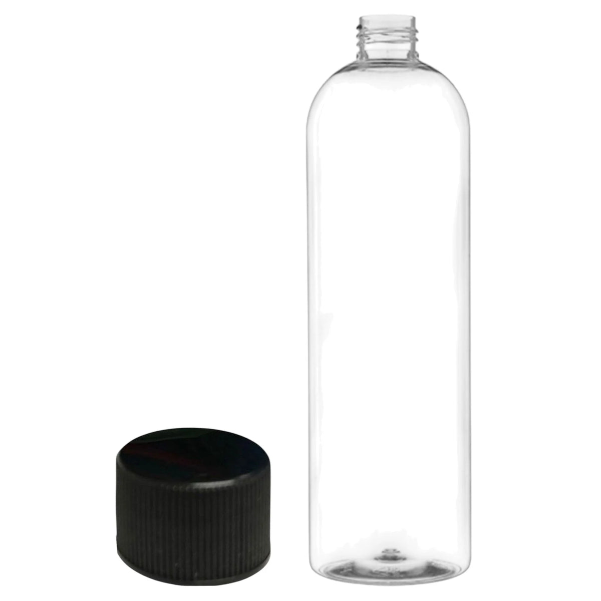 500ml Clear PET Plastic Round Bottle 28mm Neck (30% PCR) + FREE LIDS