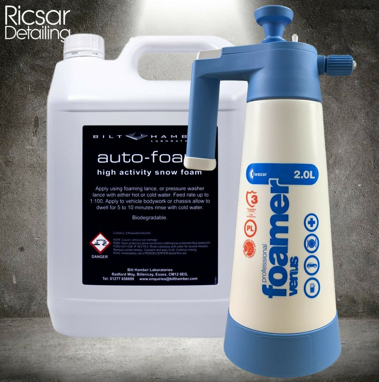 Bilt Hamber Auto Foam Snow Foam 5L + 2L Venus Pro Foam Sprayer 3 Year Warranty