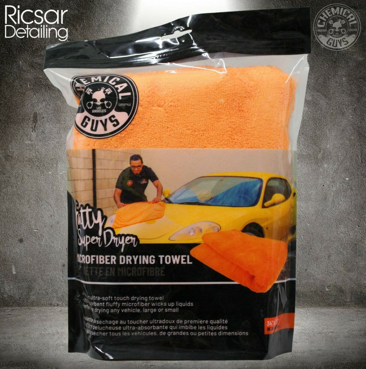 Chemical Guys Fatty Super Dryer Microfiber Towel, Orange 25" X 36"