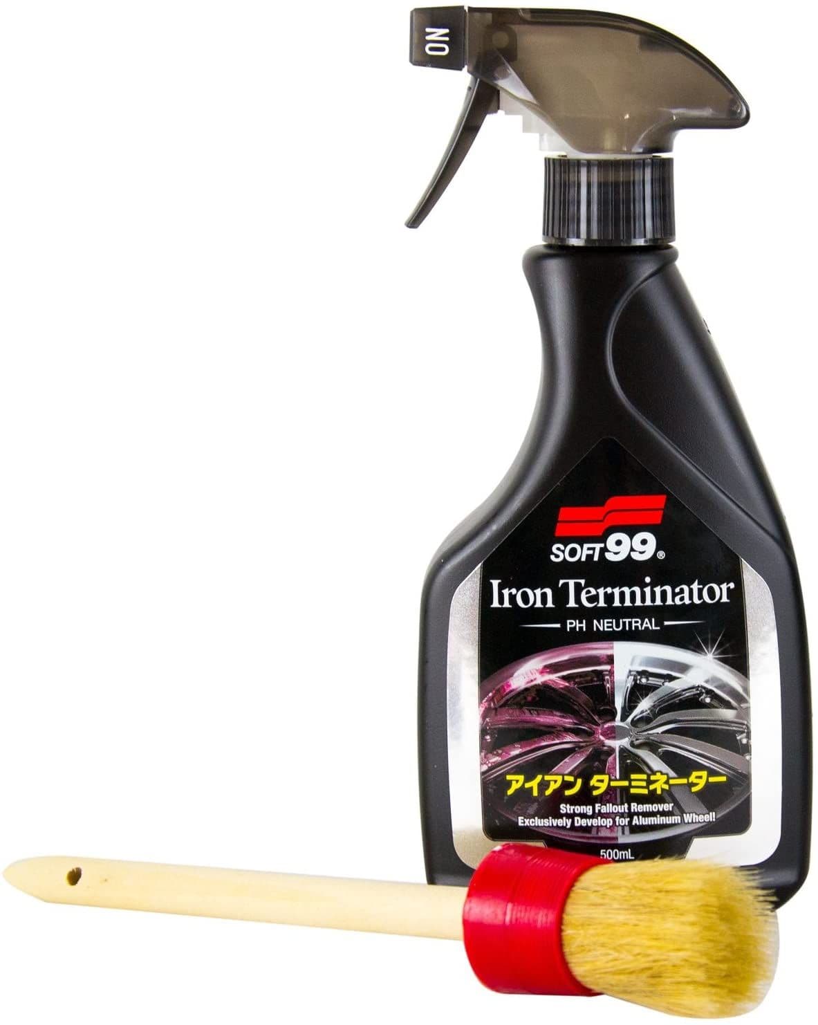 Soft99 Iron Terminator Wheel Cleaner Rust Remover 500 ml & Rim Brush