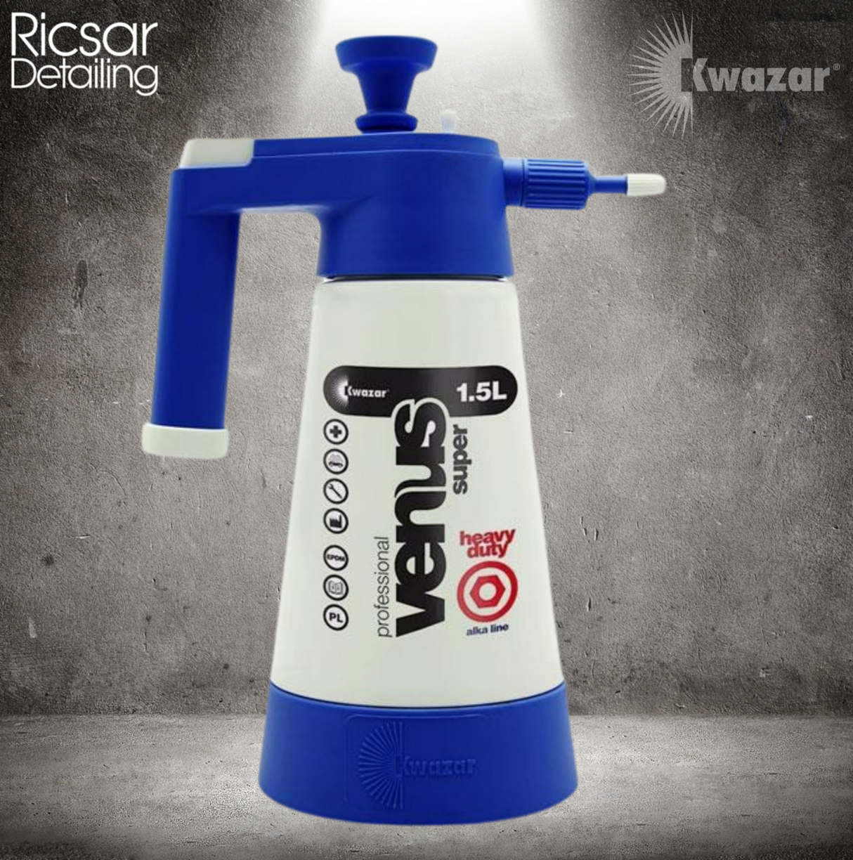 KWAZAR Venus 360 SUPER Pro + ALKALINE 1.5L Compression Sprayer With Viton Seals