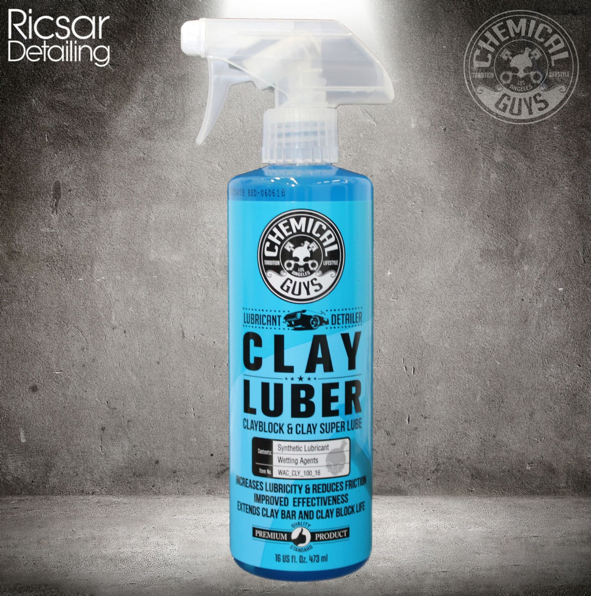 Chemical Guys Clay Bar & Luber Synthetic Lubricant Kit, Medium Duty