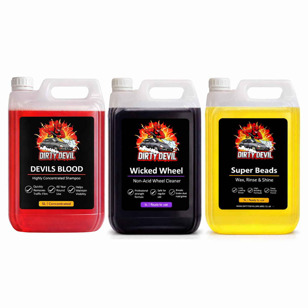 DIRTY DEVIL Ultimate 3-Stage Wash & Shine Bundle 5L