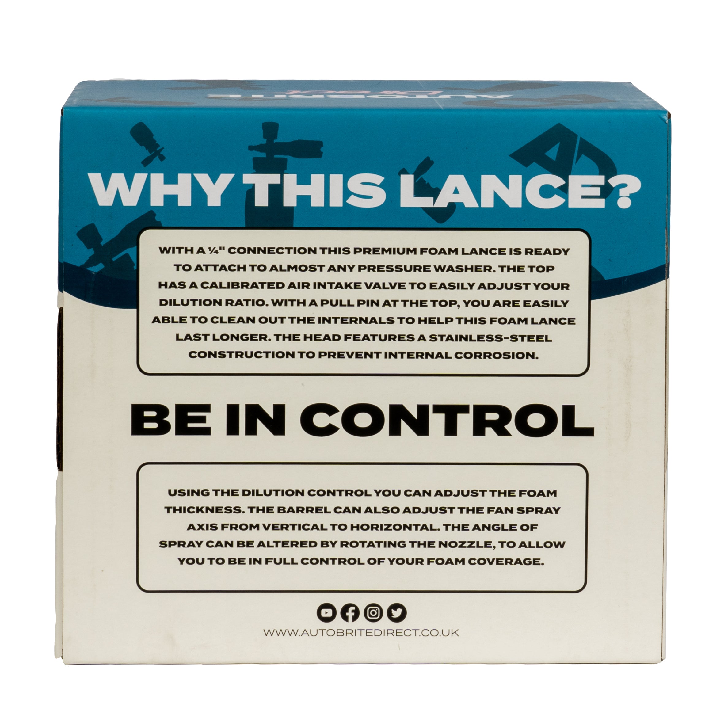 AUTOBRITE Direct Clear Snow Foam Lance 1/4