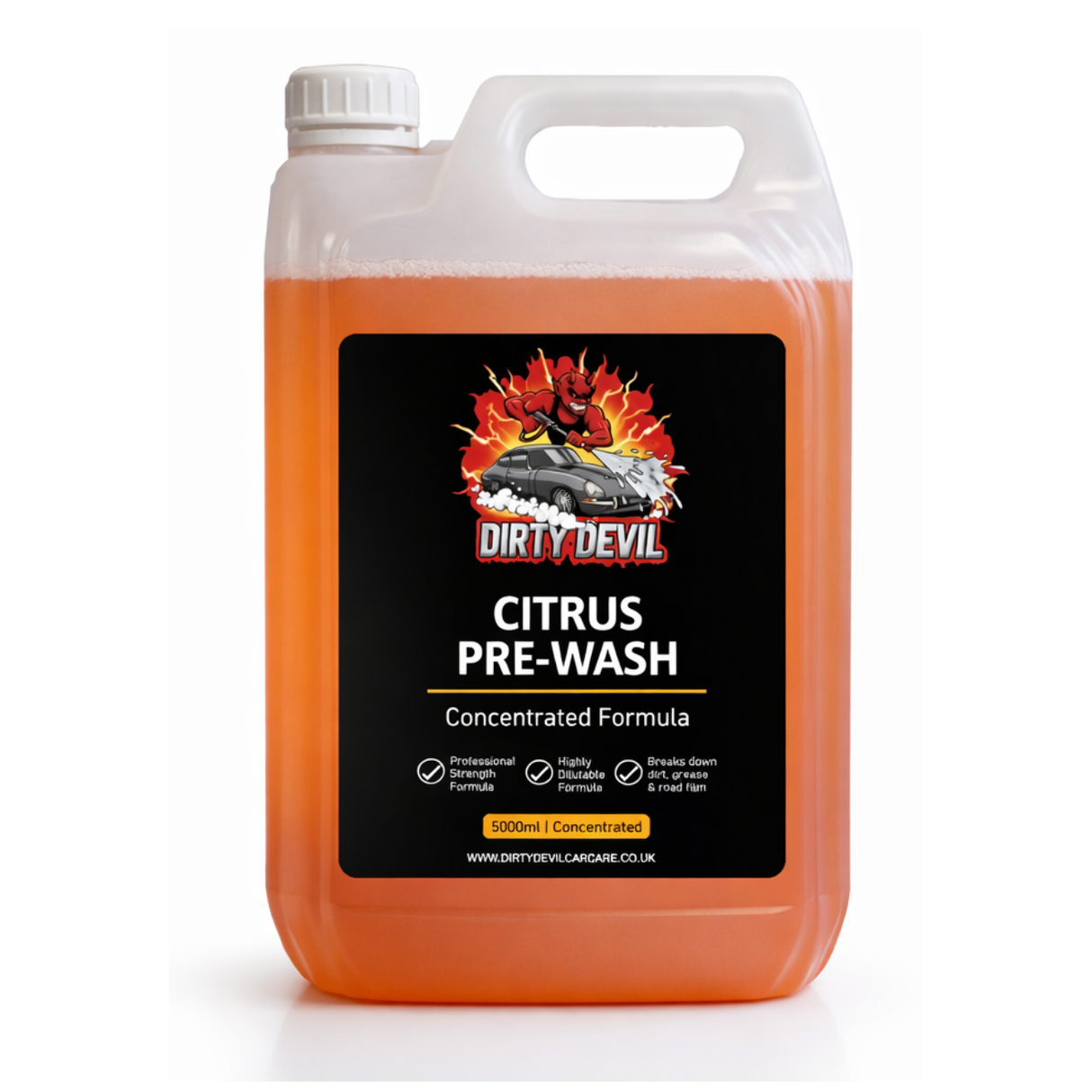 DIRTY DEVIL Concentrated Citrus Pre Wash 5L & Glacier Snow Foam 5L