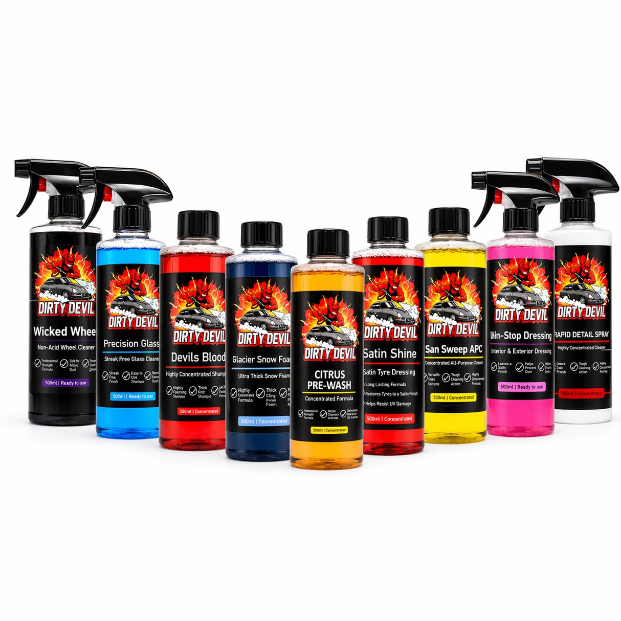 DIRTY DEVIL 9 Piece Car Care Kit 500ml