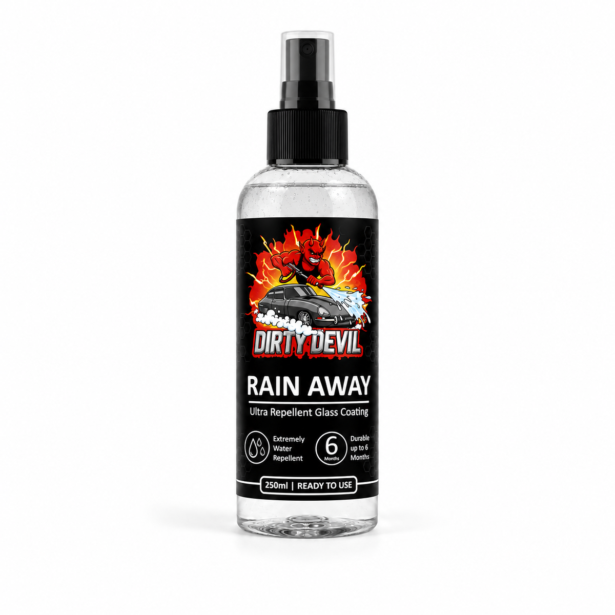 DIRTY DEVIL Precision Glass & Rain Away Kit – Car Glass Cleaner & Windscreen Rain Repellent