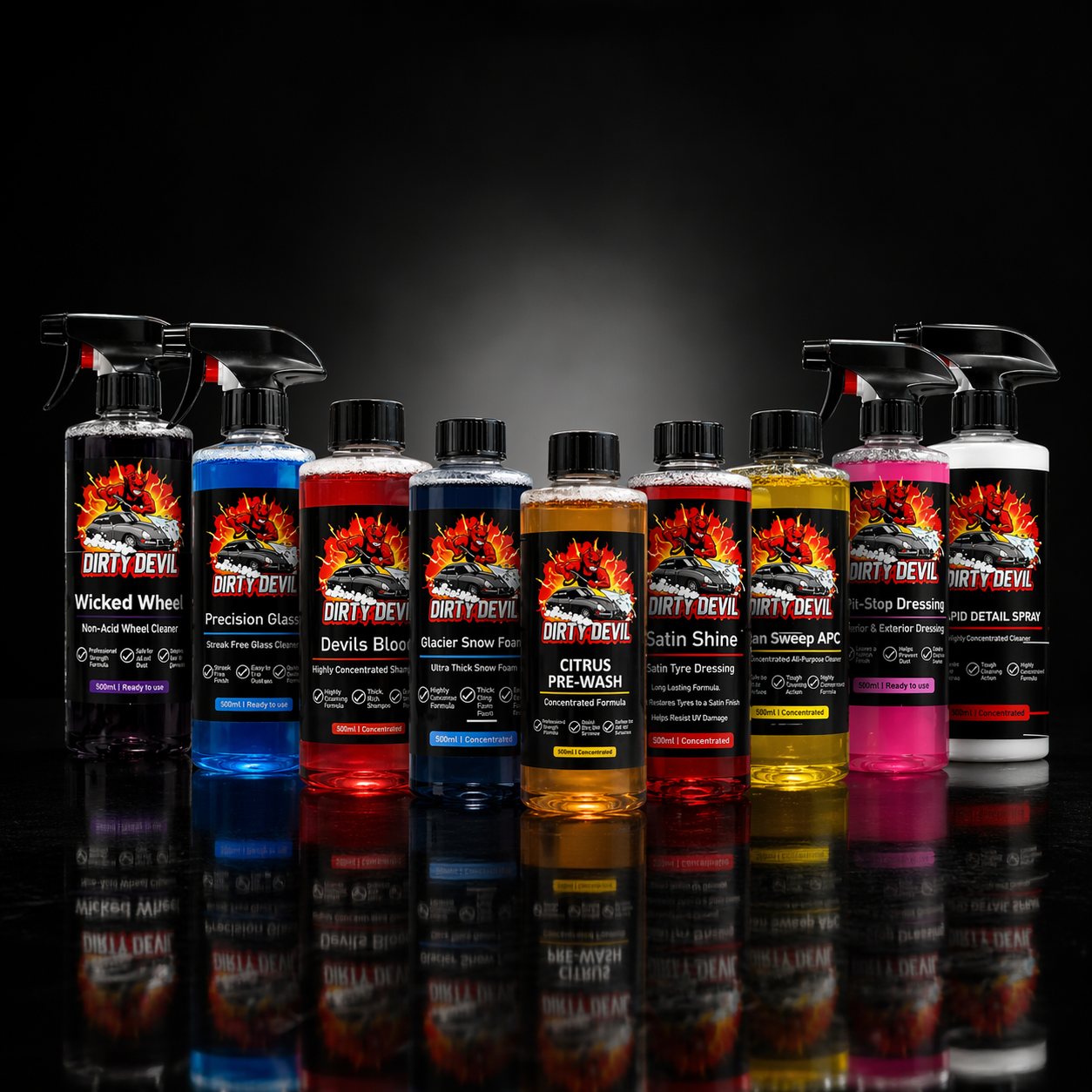 DIRTY DEVIL 9 Piece Car Care Kit 500ml