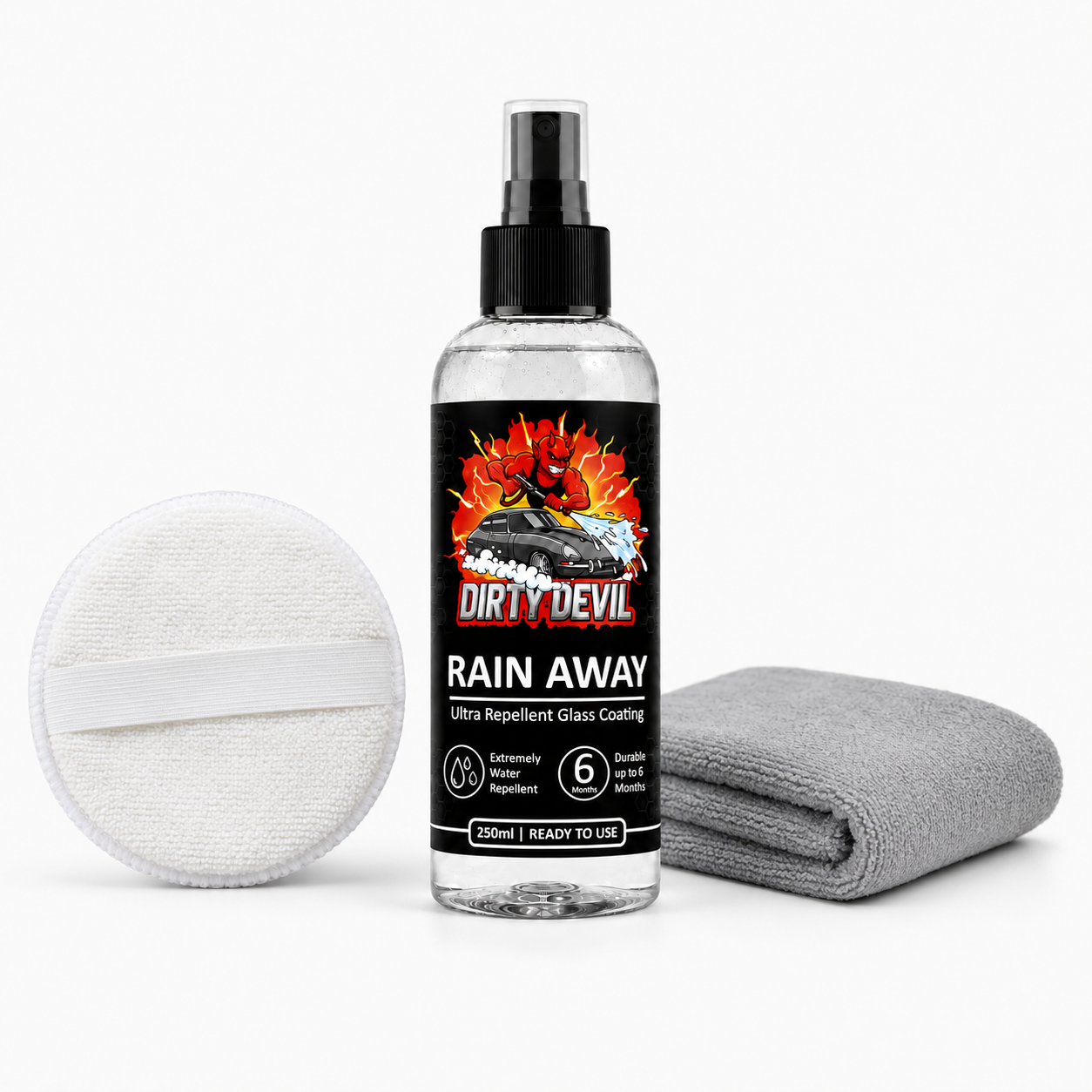 DIRTY DEVIL Rain Away Kit - Ultra Repellent Glass Coating KIT