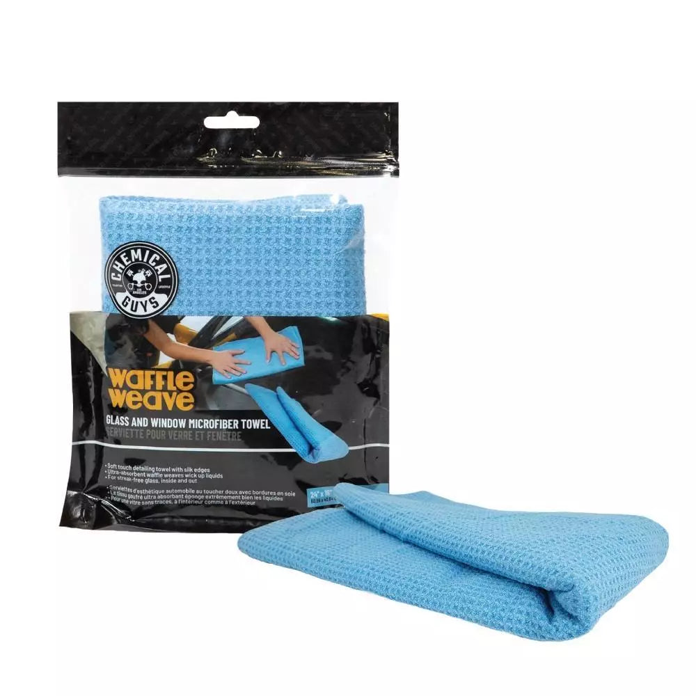 Glass And Window waffle weave Towel Blue