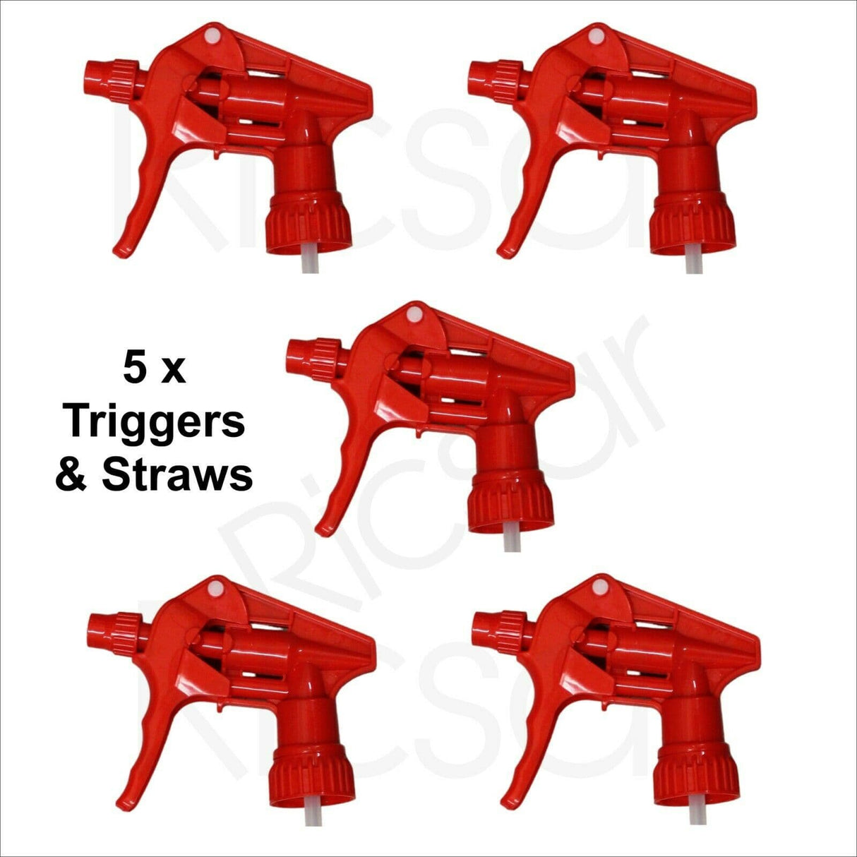 5 x RED Dart Trigger Spray Heads With Straws - Valeting, cleaning