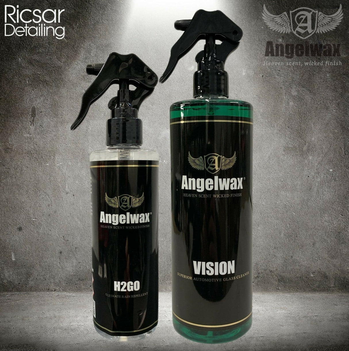 Angelwax Vision Glass Cleaner and H2GO Repellent KIT