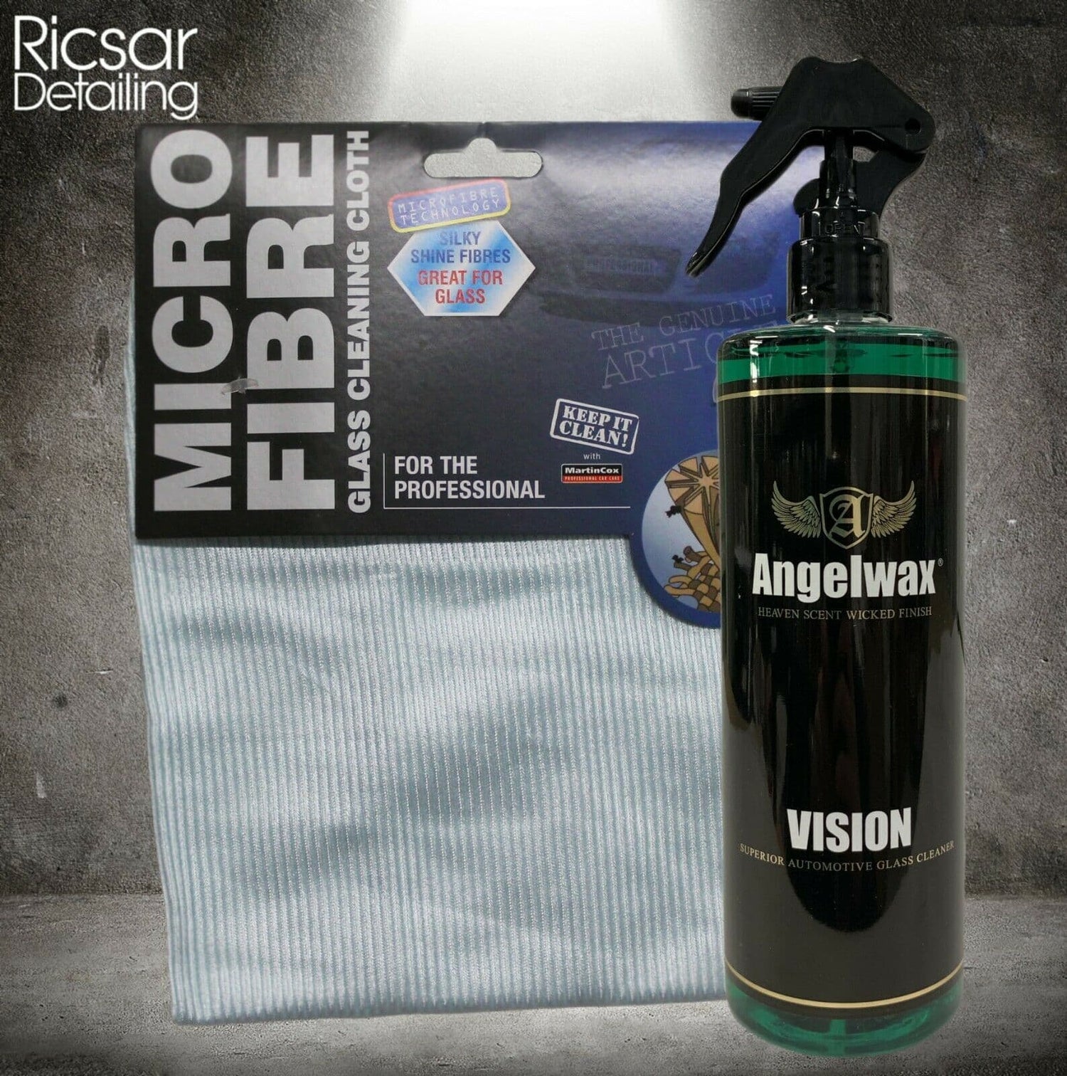 Angelwax Vision Superior Glass Cleaner & Specialist Glass Cleaning Microfibre
