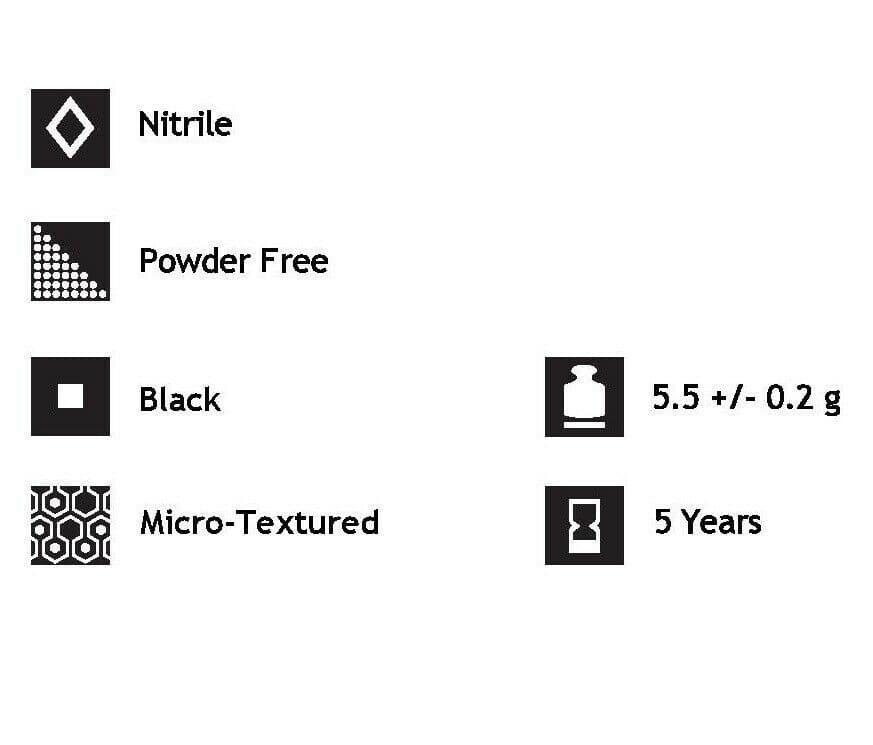 Aurelia Bold Strong Black Nitrile Gloves