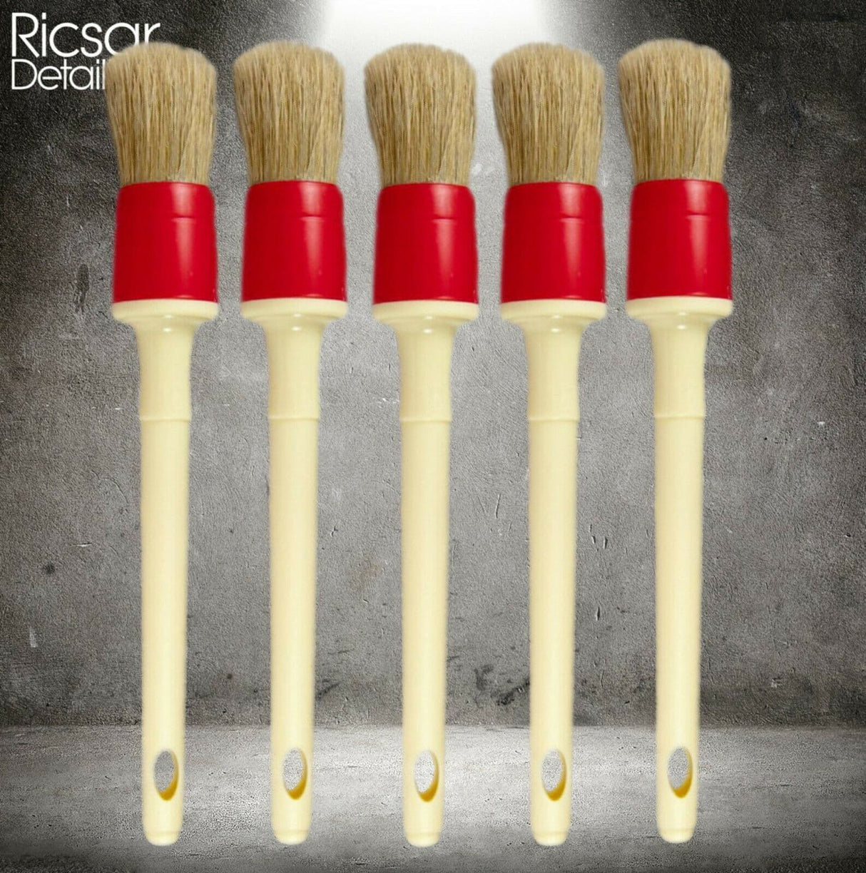 5 x Large Soft Car Detailing / Wheel Cleaning Brushes - Vents/Dash/Engine/Wheels