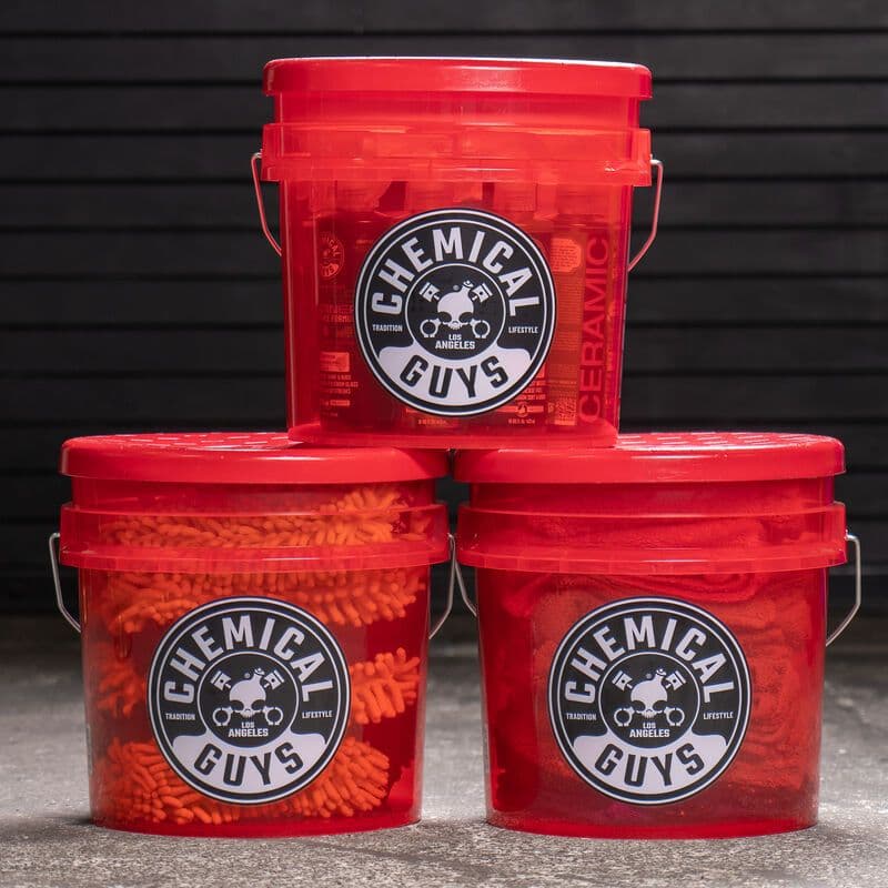 Chemical Guys Heavy Duty Detailing Bucket Transparent Red 4.5G