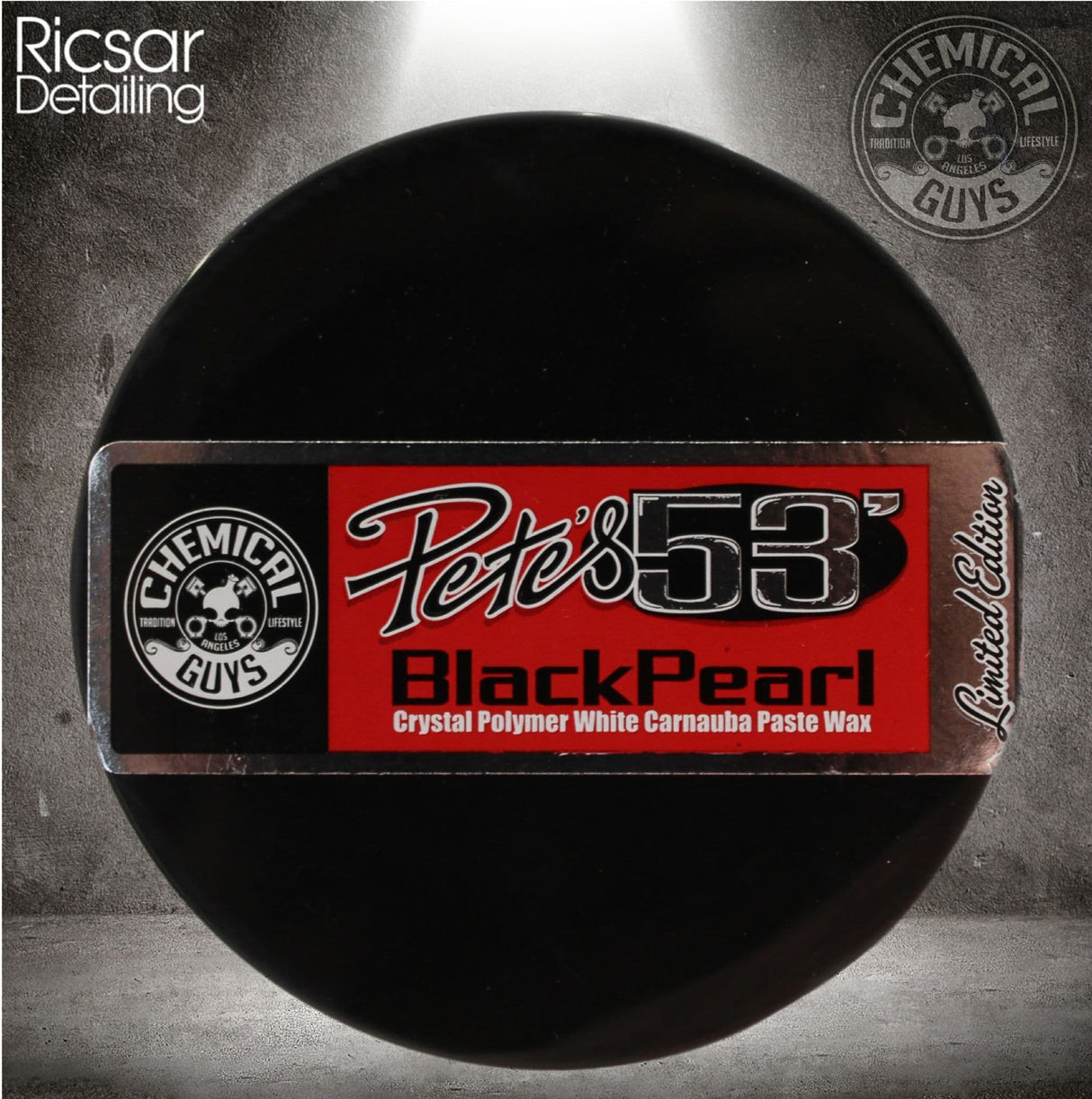Chemical Guys Pete's 53 Black Pearl Crystal Polymer White Carnuba Paste Wax
