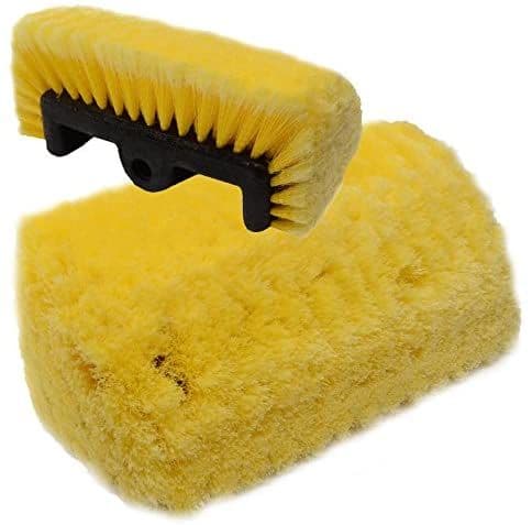 Replacement Soft Bristle Wash Brush Head - 5 Sided Bristles - For Cleaning Poles
