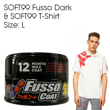Soft99 Fusso Coat 12 Months Car Wax DARK + Soft99 T-Shirt