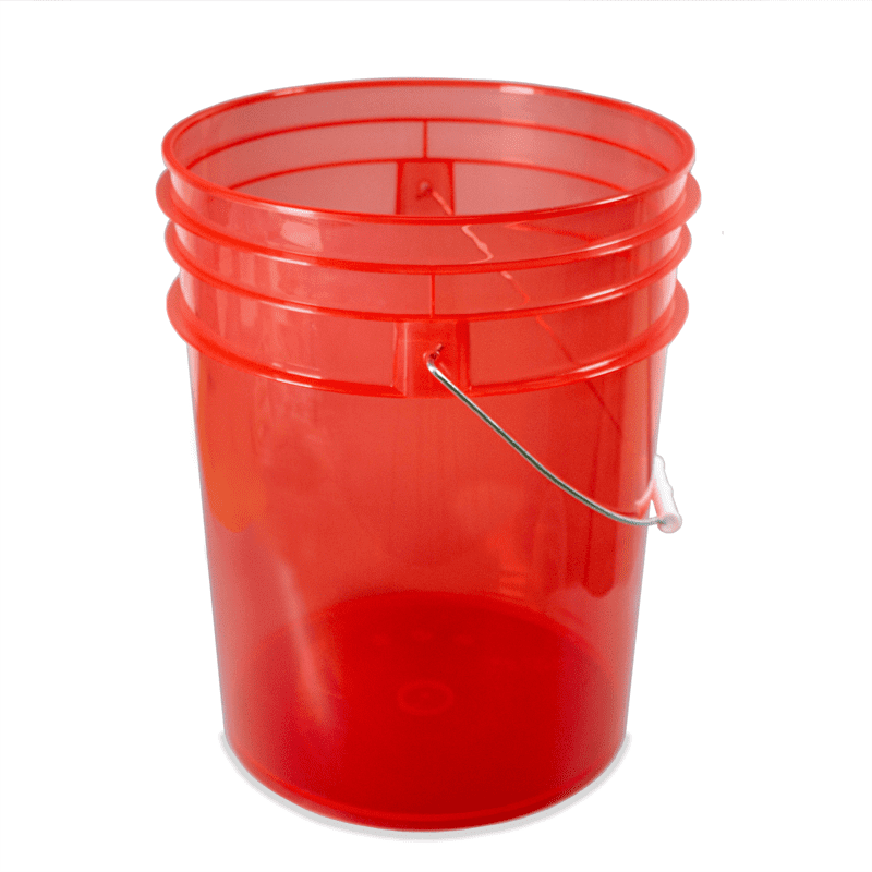 Ultimate Clear Transparent Car Wash Bucket - RED - 20L (5 Gallons)