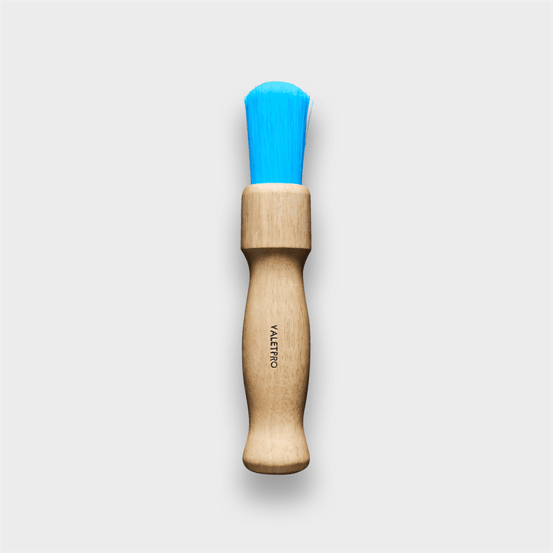 ValetPRO Chemical Resistant Brush Soft Blue With Wooden Handle